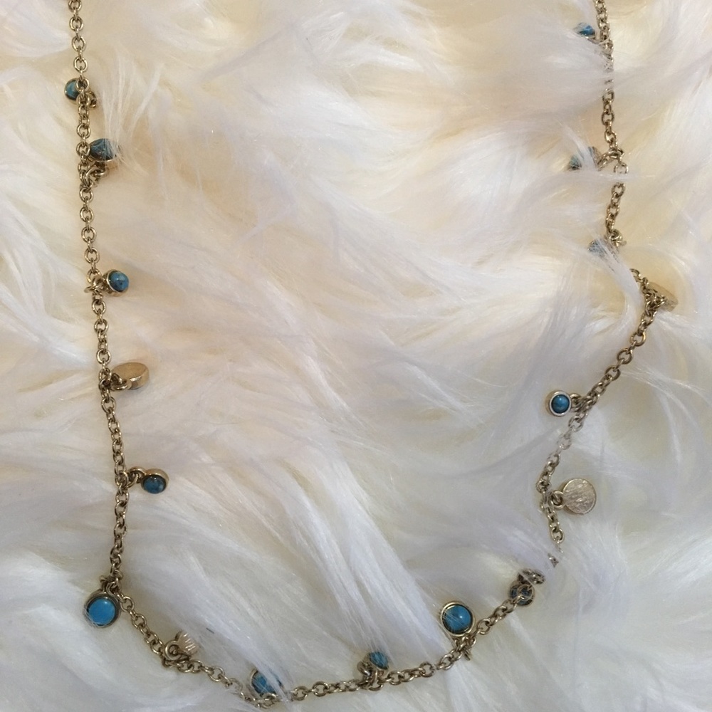 Delicate blue and gold necklace